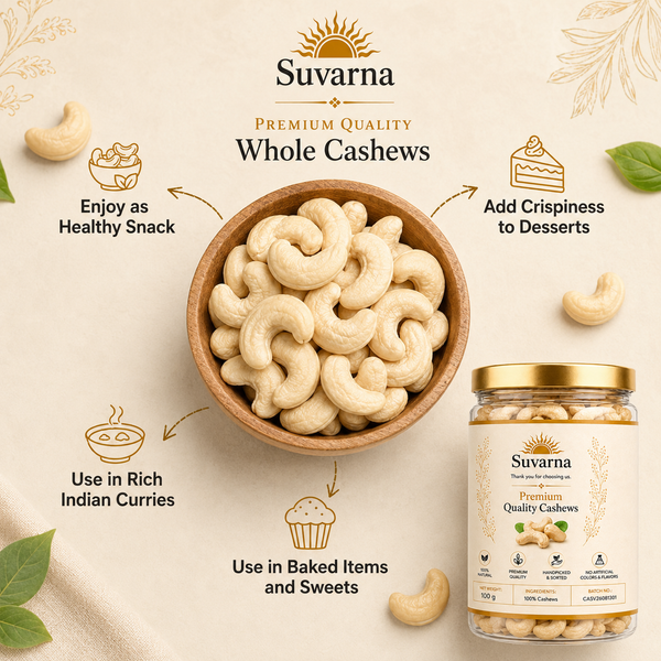 Suvarna Premium Almonds & Cashews Combo – 100g + 100g